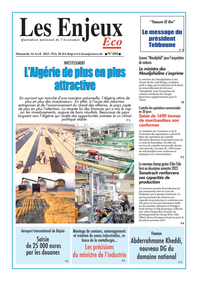 Une du journal Les Enjeux Eco numéro 103