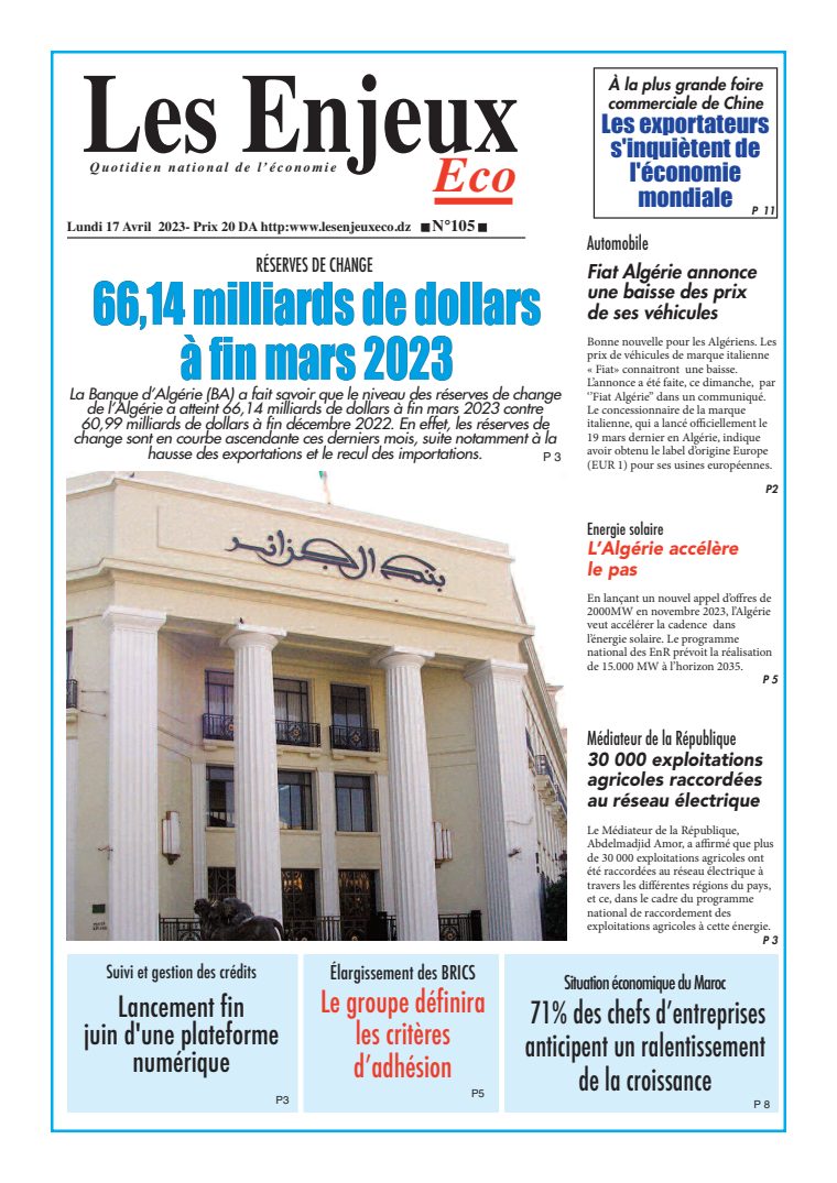 Une du journal Les Enjeux Eco numéro 103