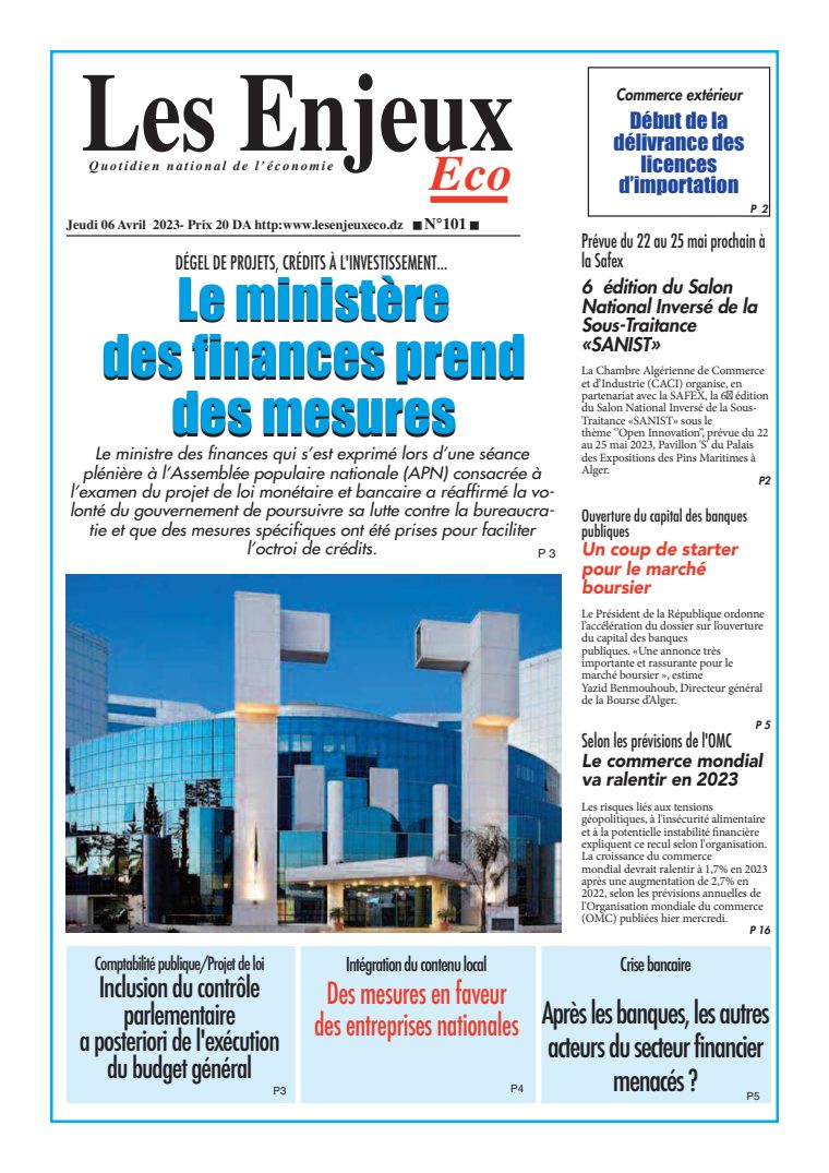 Une du journal Les Enjeux Eco numéro 105