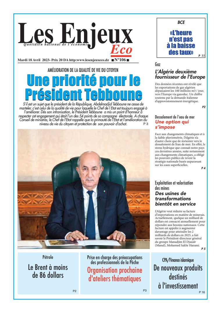 Une du journal Les Enjeux Eco numéro 105