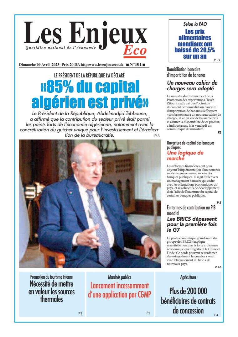 Une du journal Les Enjeux Eco numéro 106