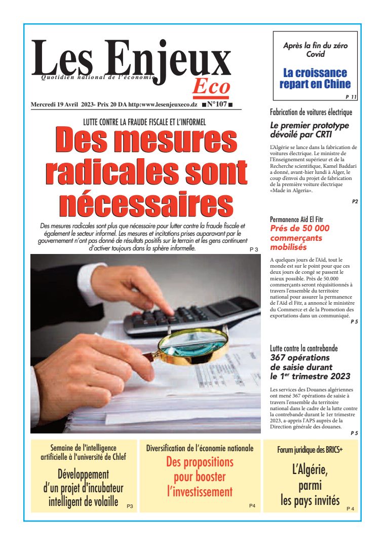 Une du journal Les Enjeux Eco numéro 107
