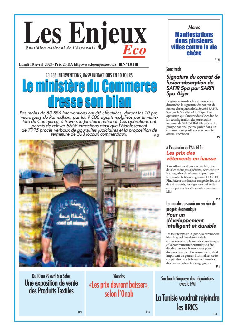 Une du journal Les Enjeux Eco numéro 107