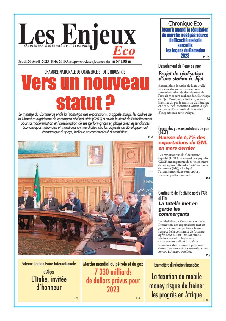 Une du journal Les Enjeux Eco numéro 108