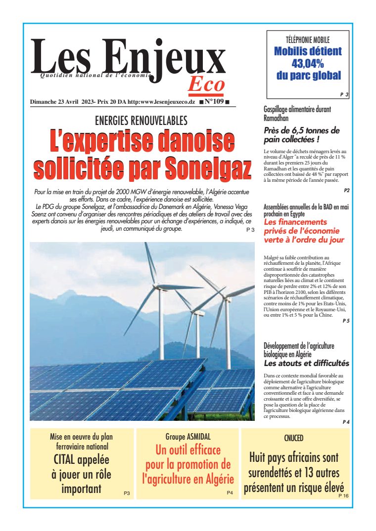 Une du journal Les Enjeux Eco numéro 109