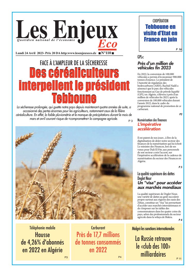 Une du journal Les Enjeux Eco numéro 110