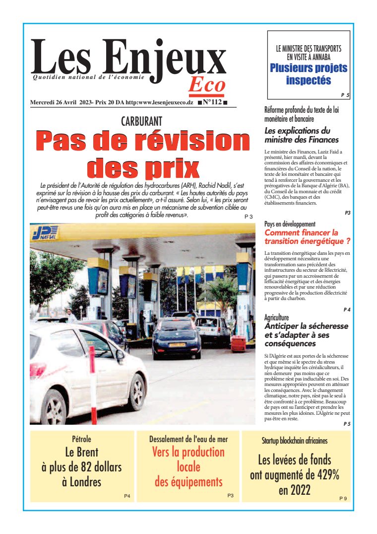 Une du journal Les Enjeux Eco numéro 112