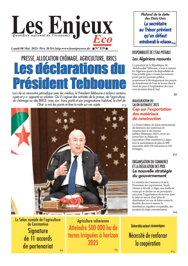 Une du journal Les Enjeux Eco numéro 119