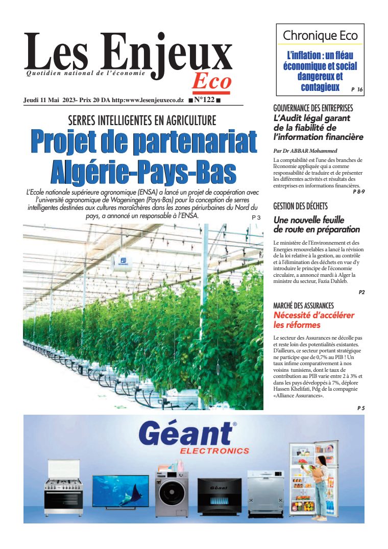 Une du journal Les Enjeux Eco numéro 122