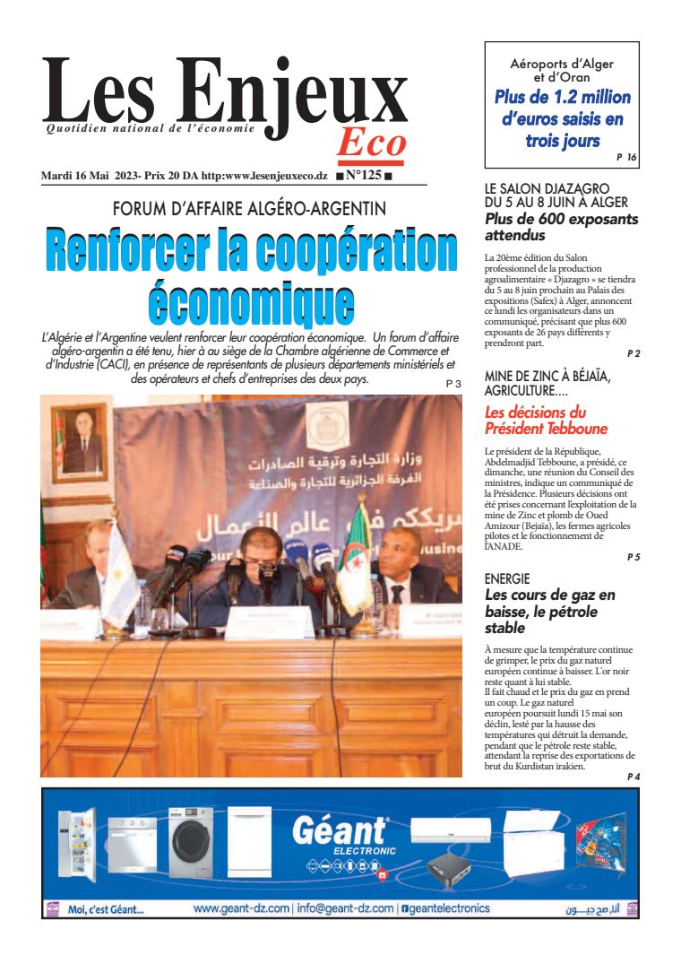 Une du journal Les Enjeux Eco numéro 125