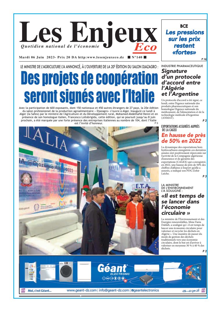 Une du journal Les Enjeux Eco numéro 140