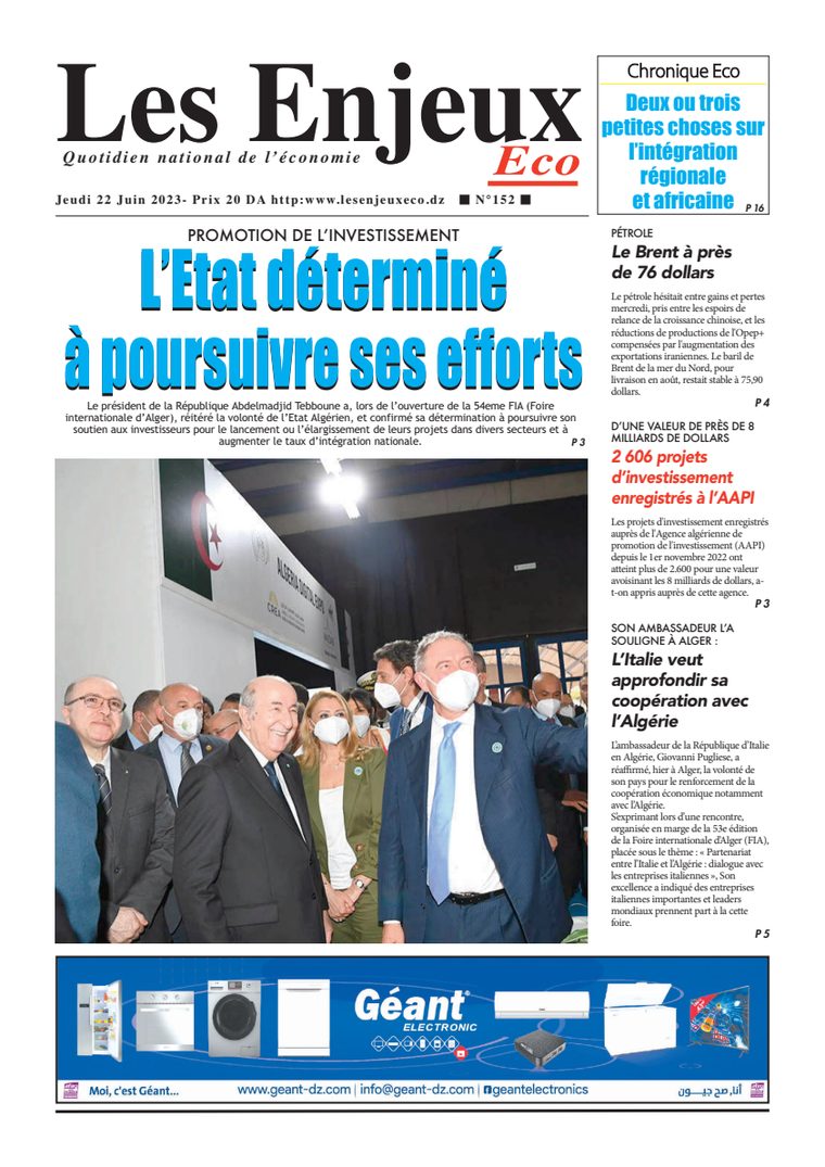 Une du journal Les Enjeux Eco numéro 152