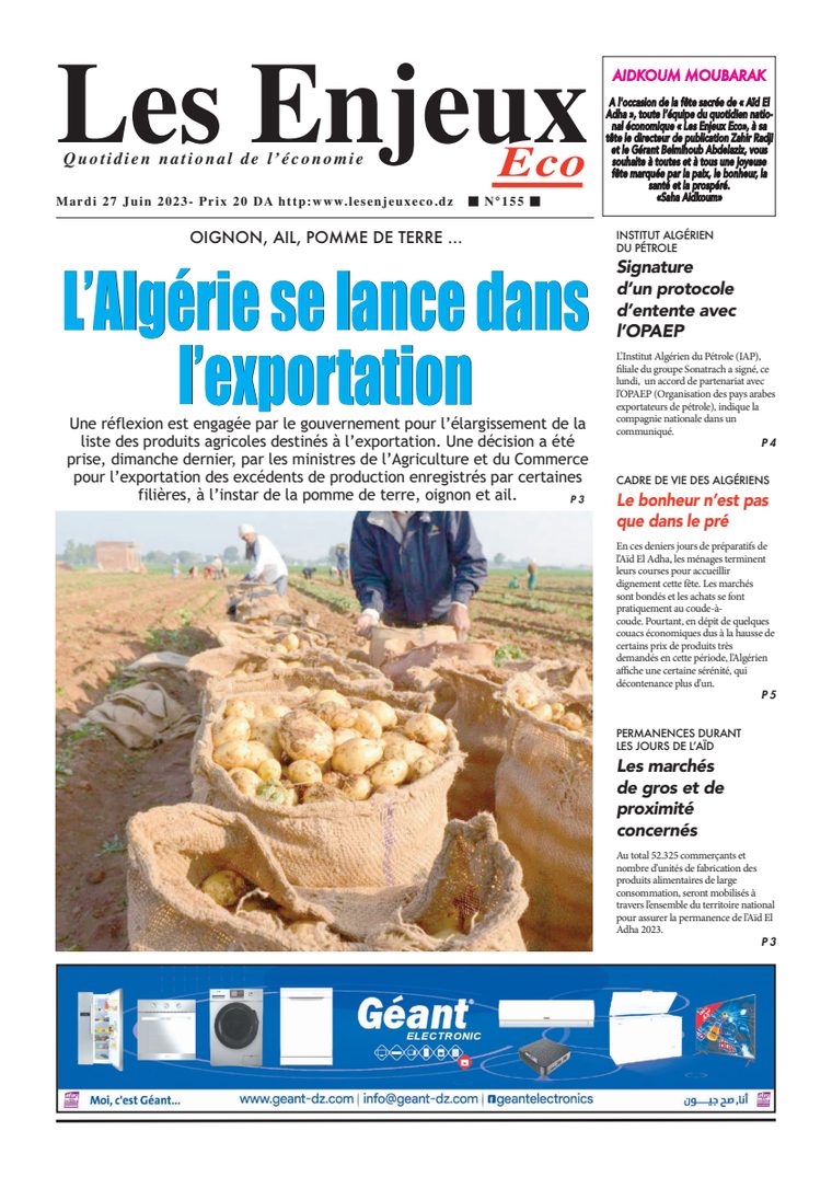 Une du journal Les Enjeux Eco numéro 155