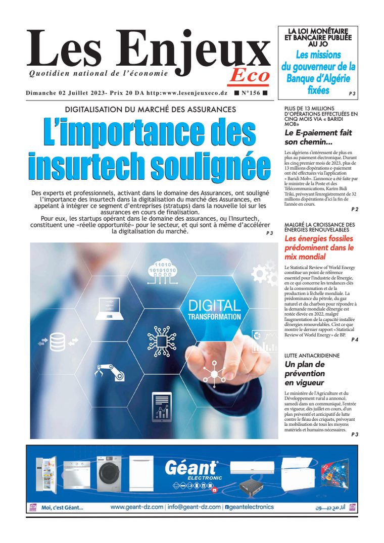Une du journal Les Enjeux Eco numéro 156