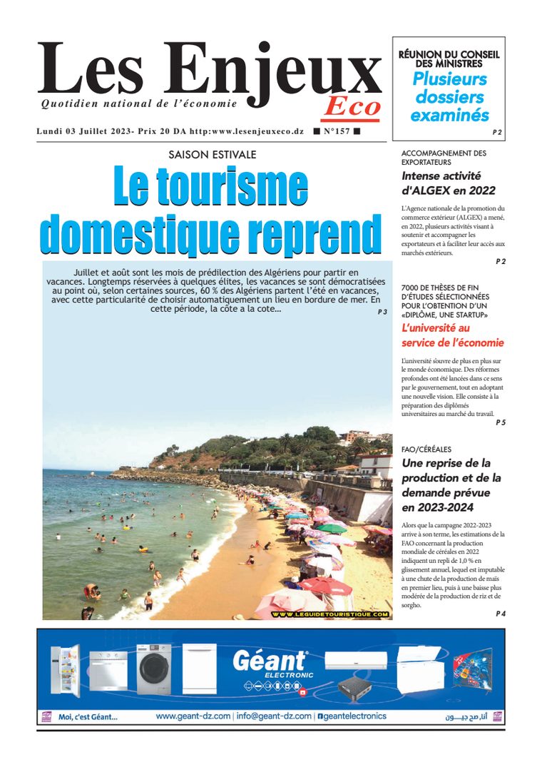 Une du journal Les Enjeux Eco numéro 157