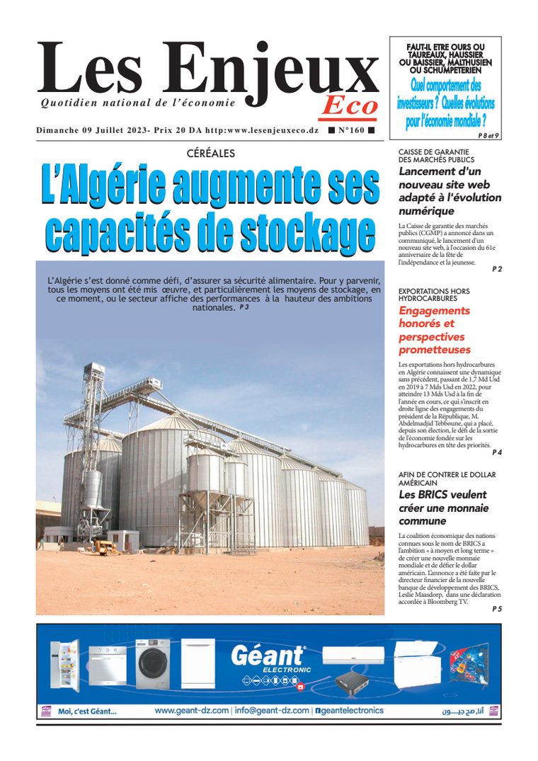 Une du journal Les Enjeux Eco numéro 160