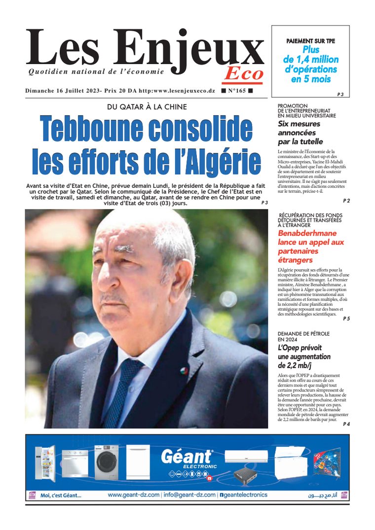 Une du journal Les Enjeux Eco numéro 165
