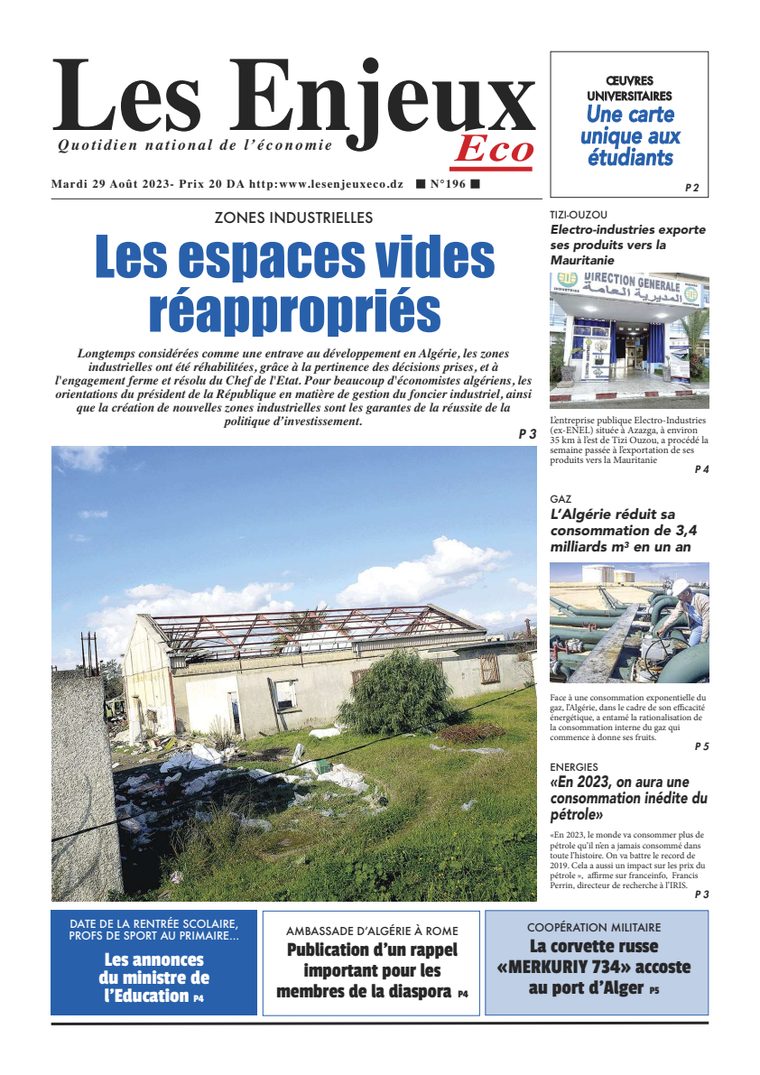 Une du journal Les Enjeux Eco numéro 196