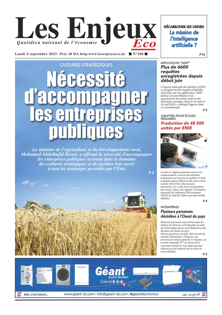 Une du journal Les Enjeux Eco numéro 200