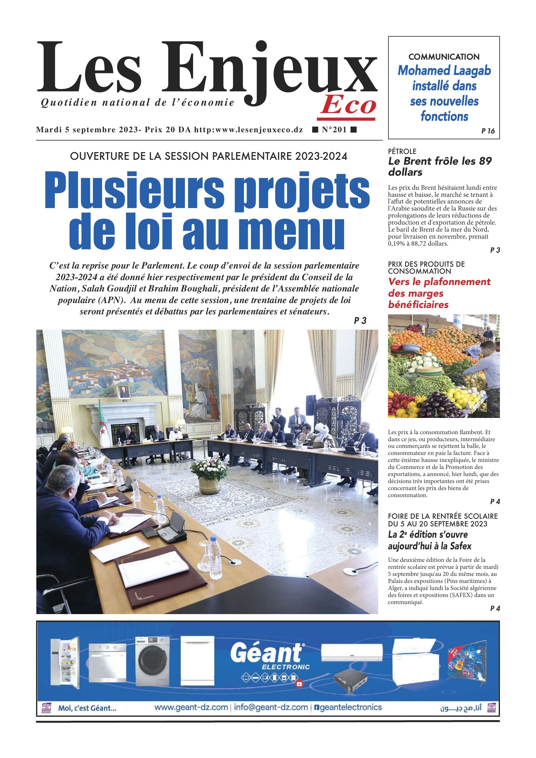 Une du journal Les Enjeux Eco numéro 201