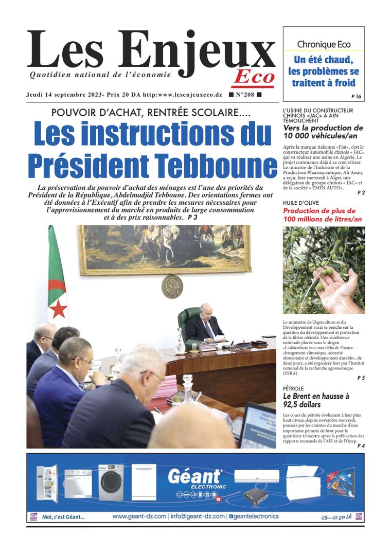 Une du journal Les Enjeux Eco numéro 208