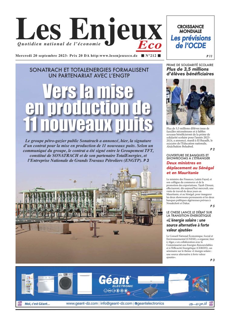 Une du journal Les Enjeux Eco numéro 212
