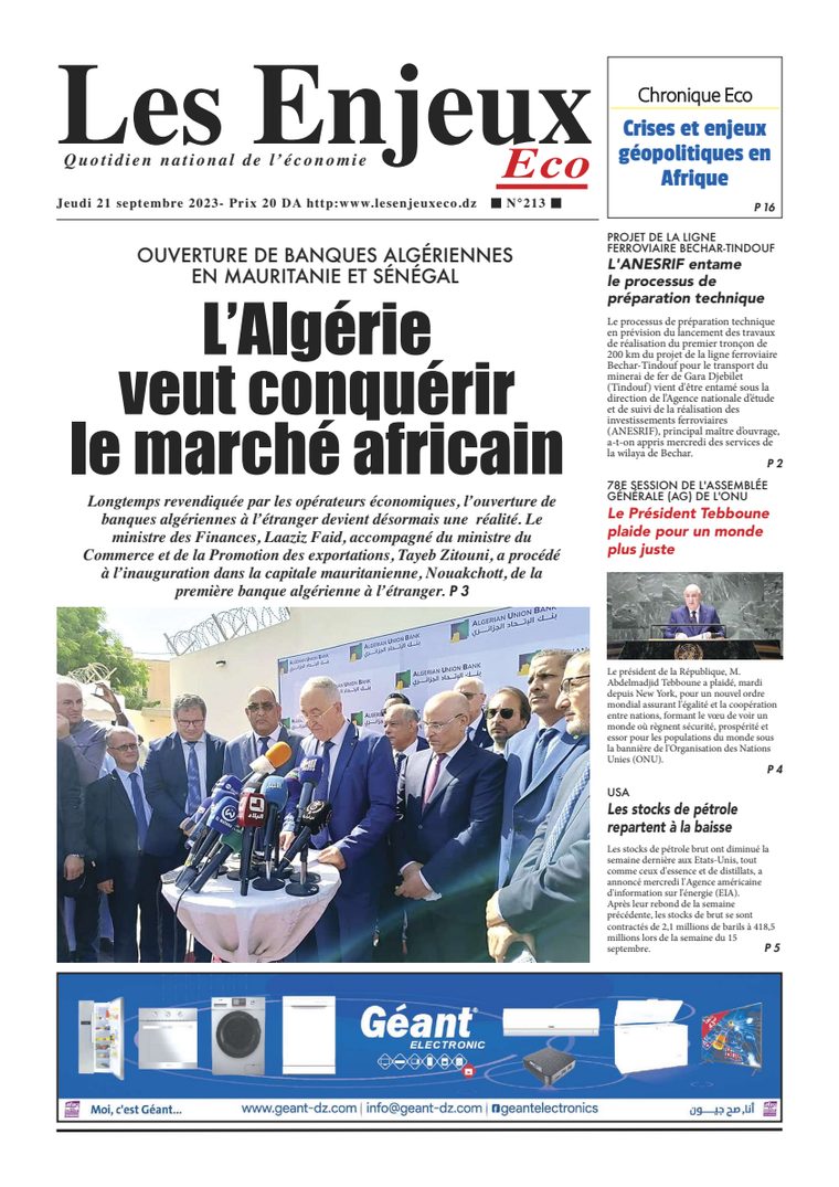 Une du journal Les Enjeux Eco numéro 213