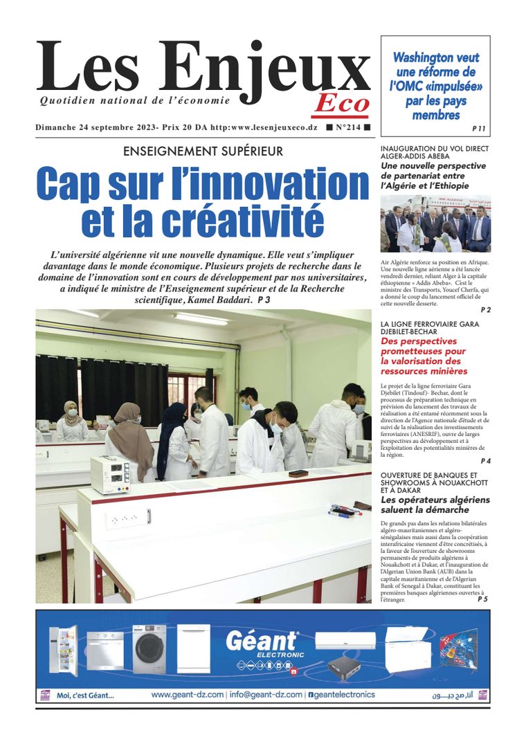Une du journal Les Enjeux Eco numéro 214