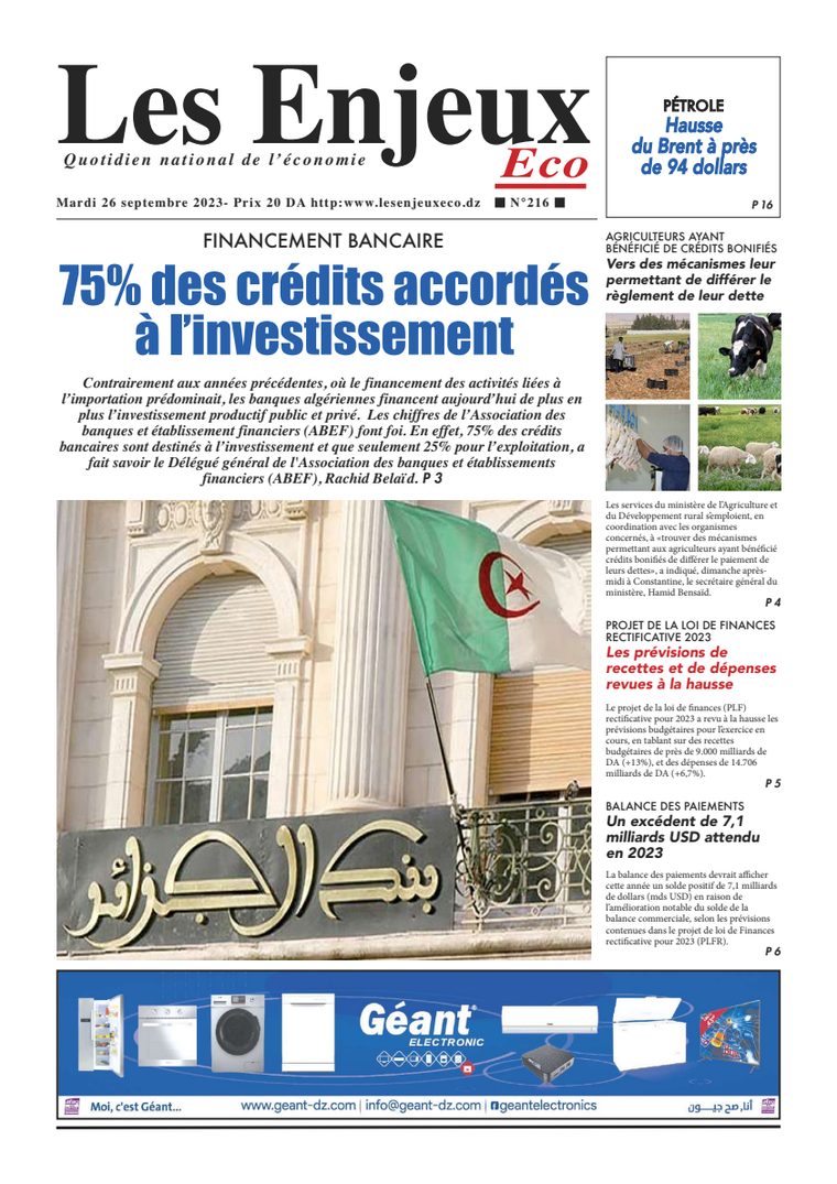 Une du journal Les Enjeux Eco numéro 216