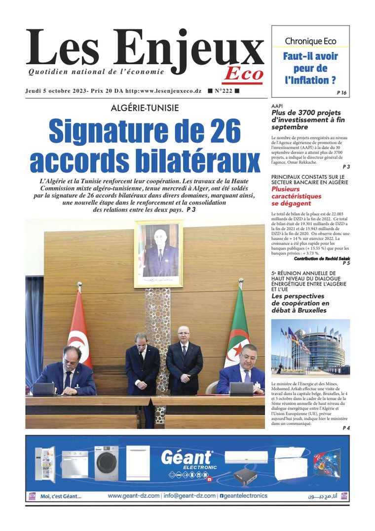 Une du journal Les Enjeux Eco numéro 222