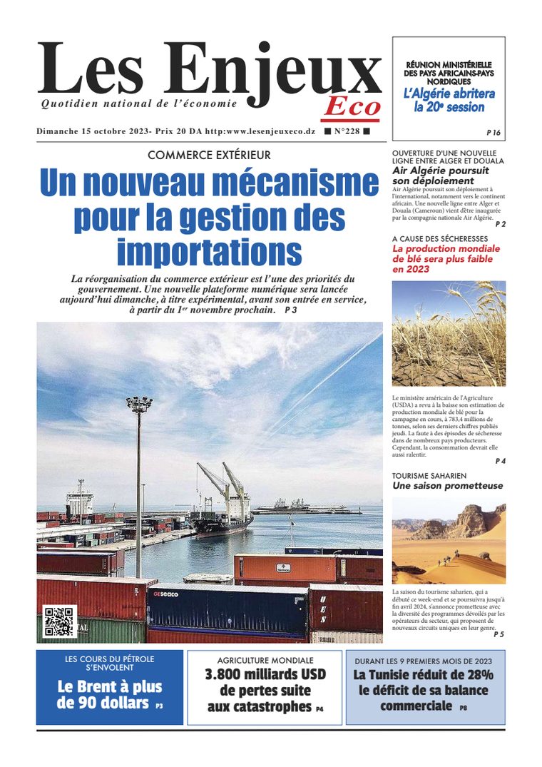 Une du journal Les Enjeux Eco numéro 228