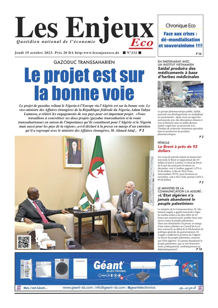 Une du journal Les Enjeux Eco numéro 232