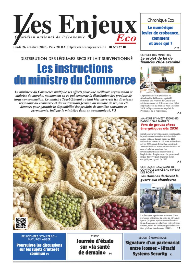 Une du journal Les Enjeux Eco numéro 237