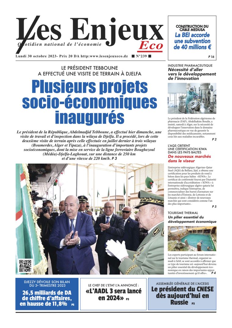 Une du journal Les Enjeux Eco numéro 239