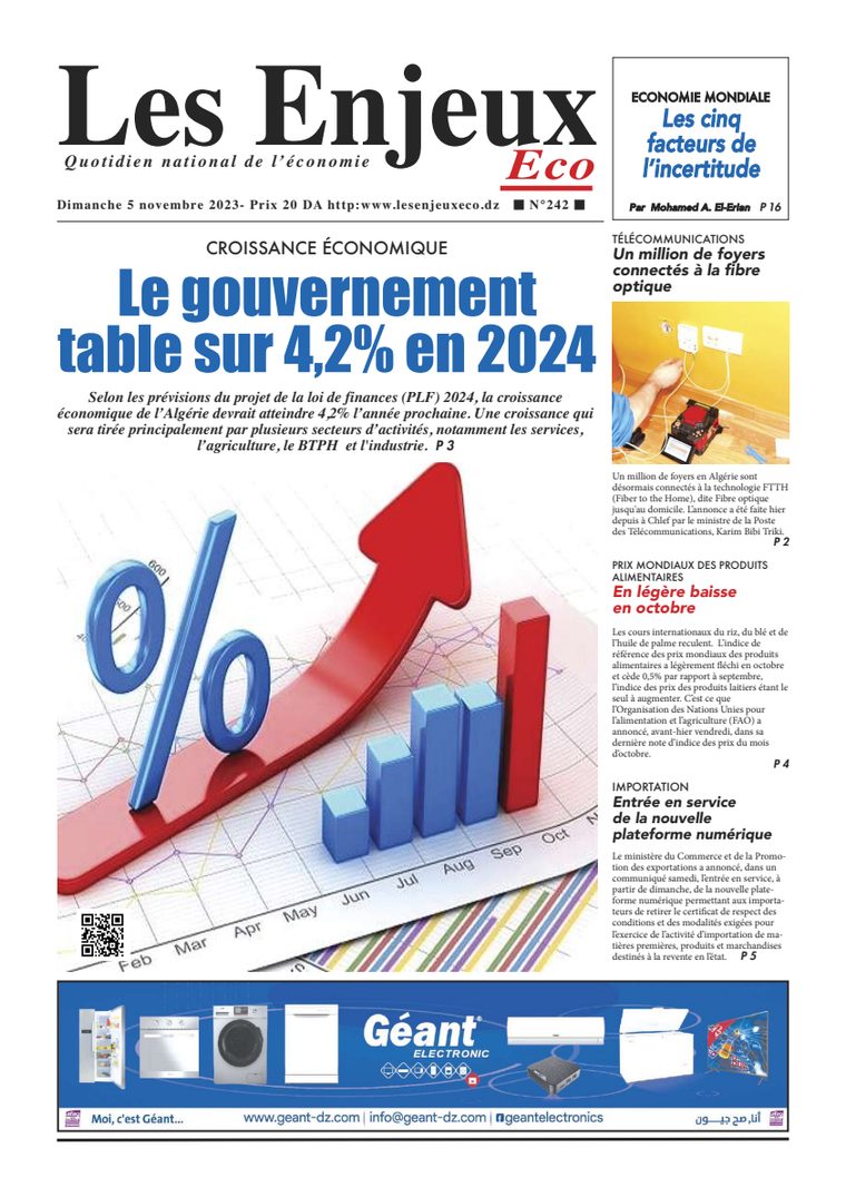 Une du journal Les Enjeux Eco numéro 242