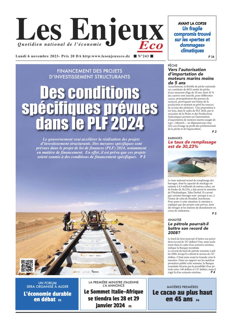 Une du journal Les Enjeux Eco numéro 243