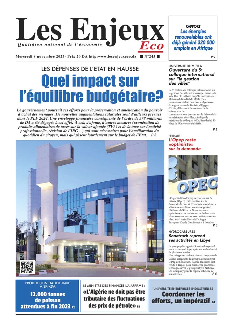 Une du journal Les Enjeux Eco numéro 245