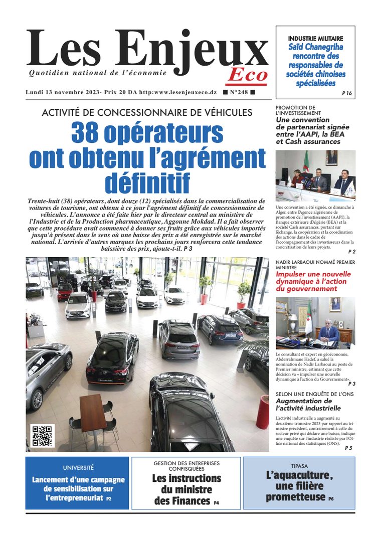 Une du journal Les Enjeux Eco numéro 248