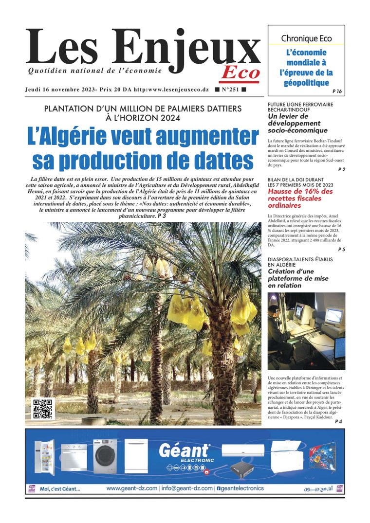 Une du journal Les Enjeux Eco numéro 251