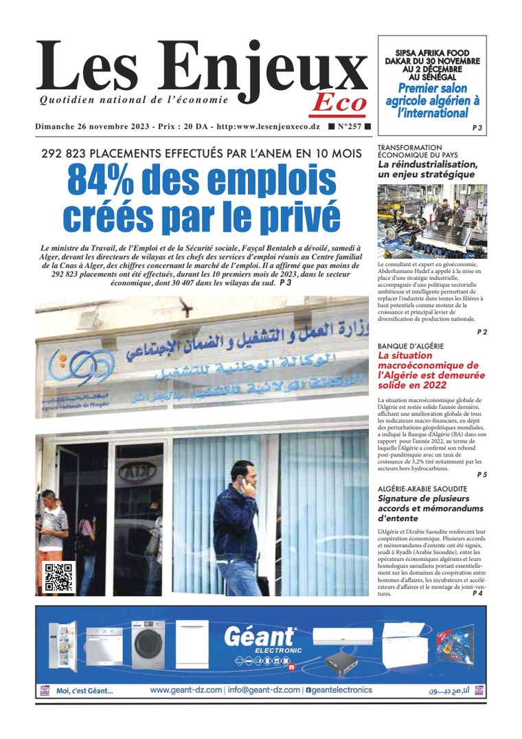 Une du journal Les Enjeux Eco numéro 257