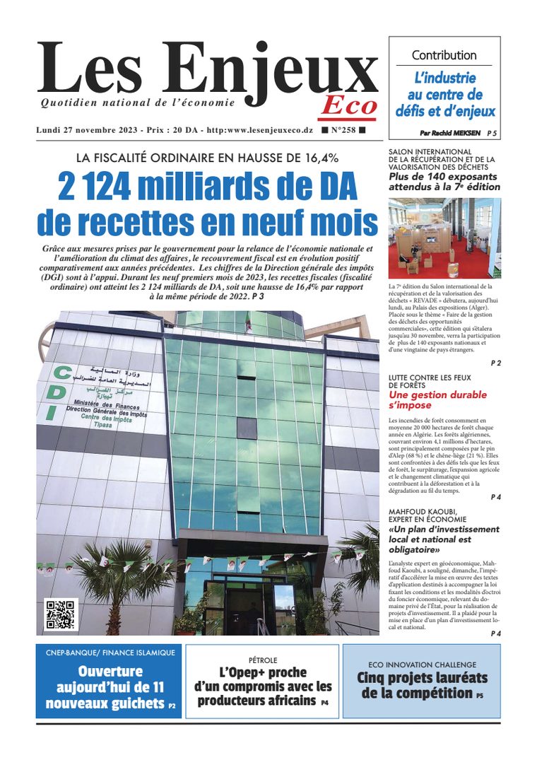 Une du journal Les Enjeux Eco numéro 258