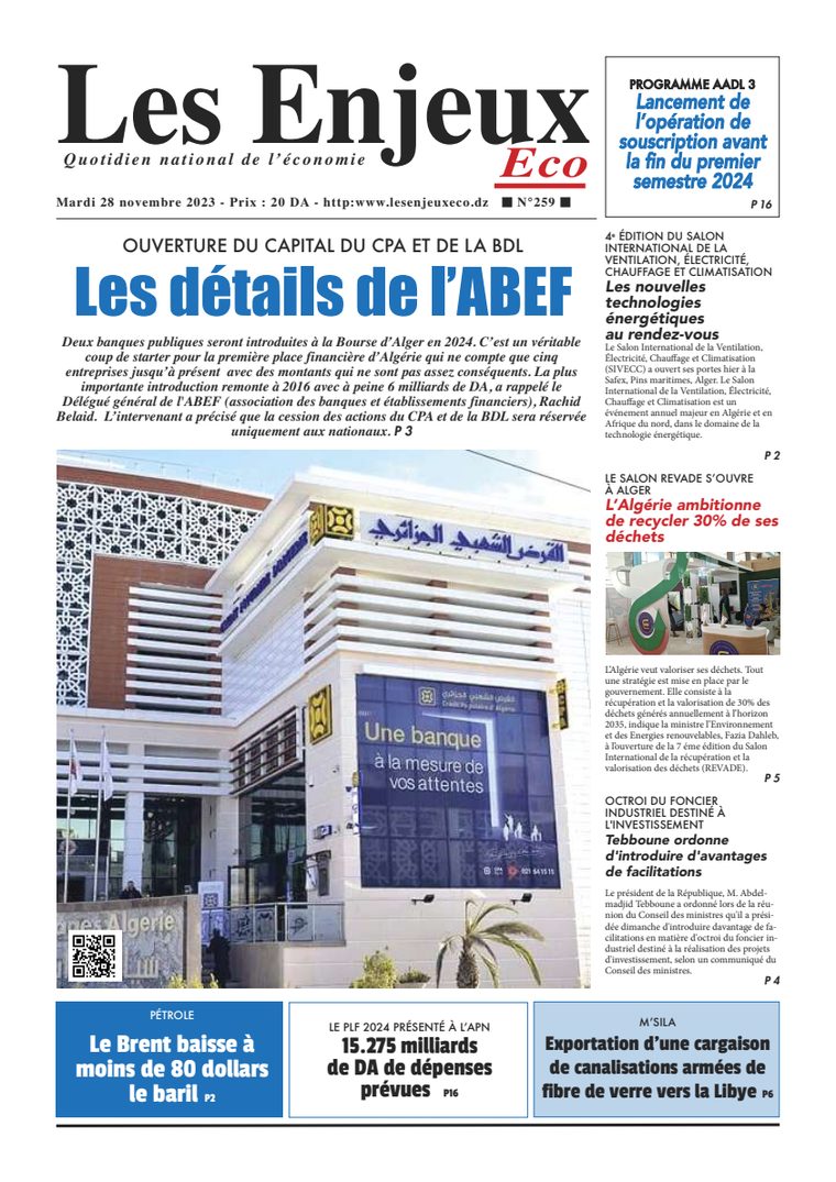 Une du journal Les Enjeux Eco numéro 259