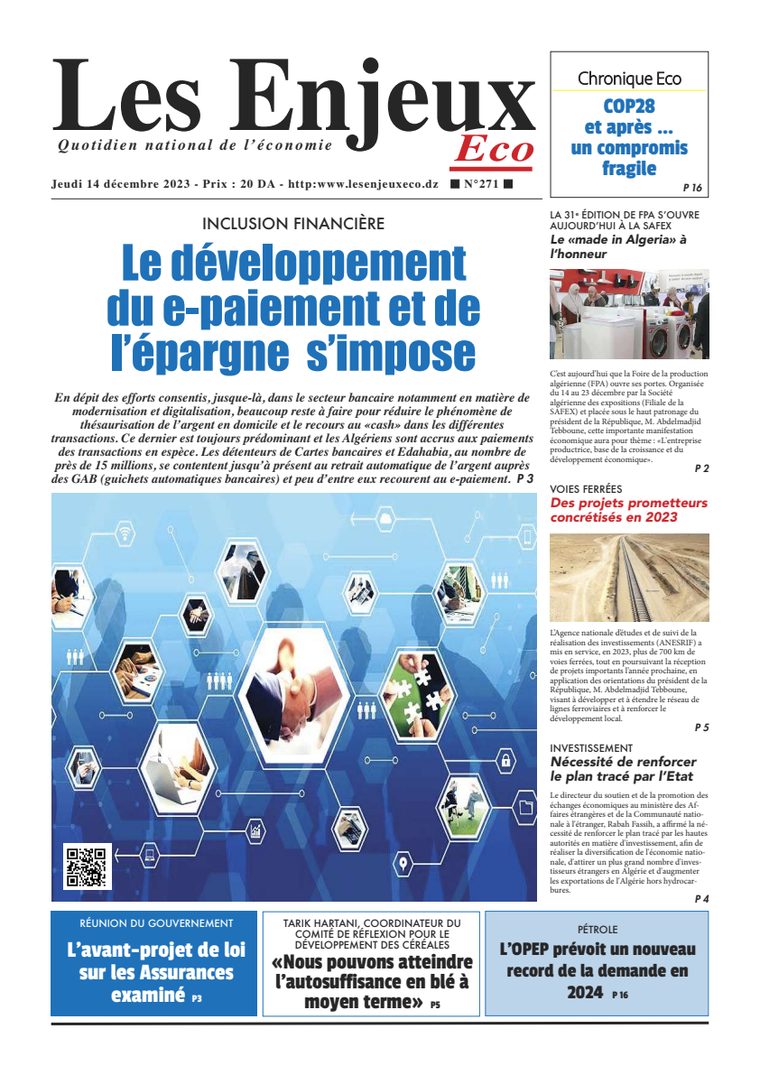 Une du journal Les Enjeux Eco numéro 271