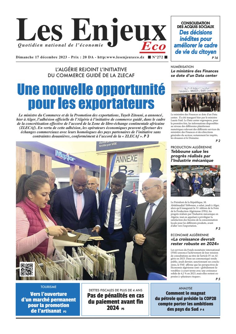 Une du journal Les Enjeux Eco numéro 272
