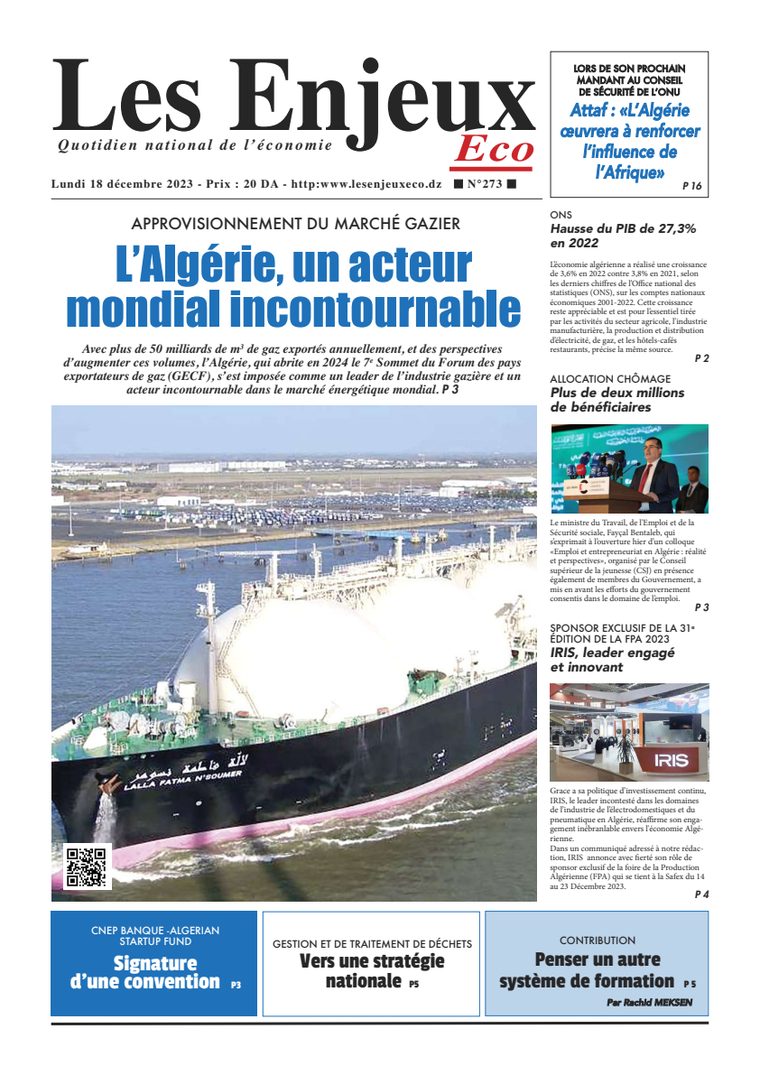 Une du journal Les Enjeux Eco numéro 273