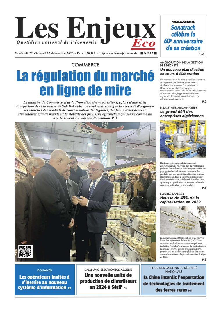 Une du journal Les Enjeux Eco numéro 277