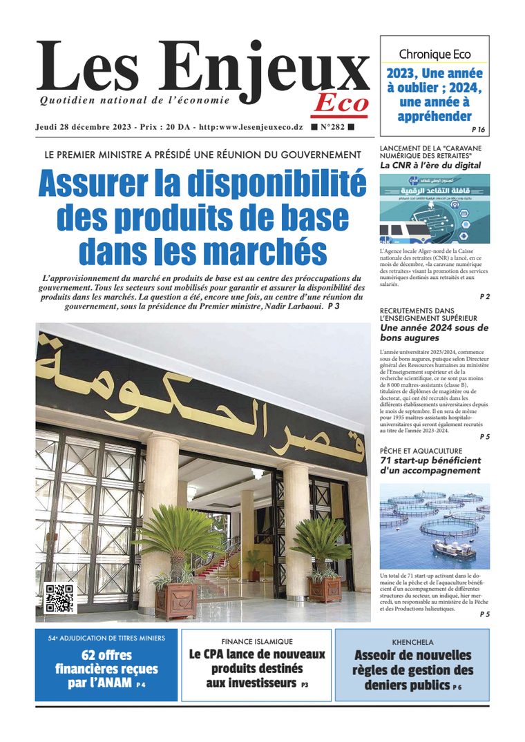 Une du journal Les Enjeux Eco numéro 282