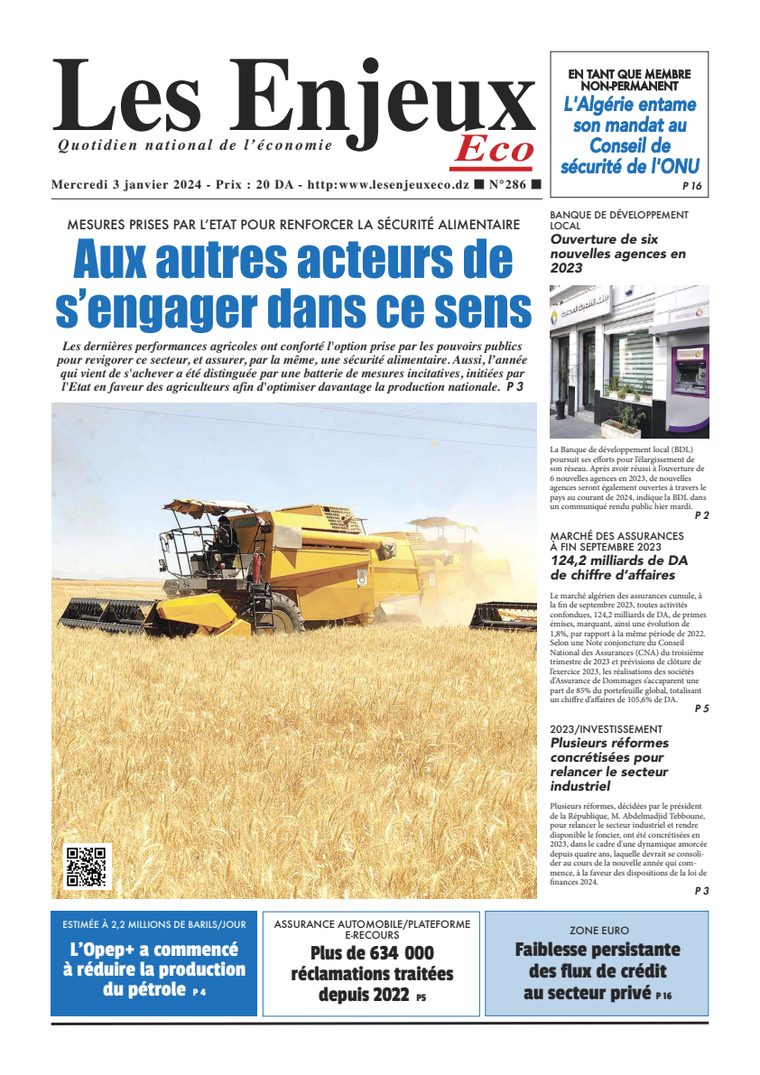 Une du journal Les Enjeux Eco numéro 286