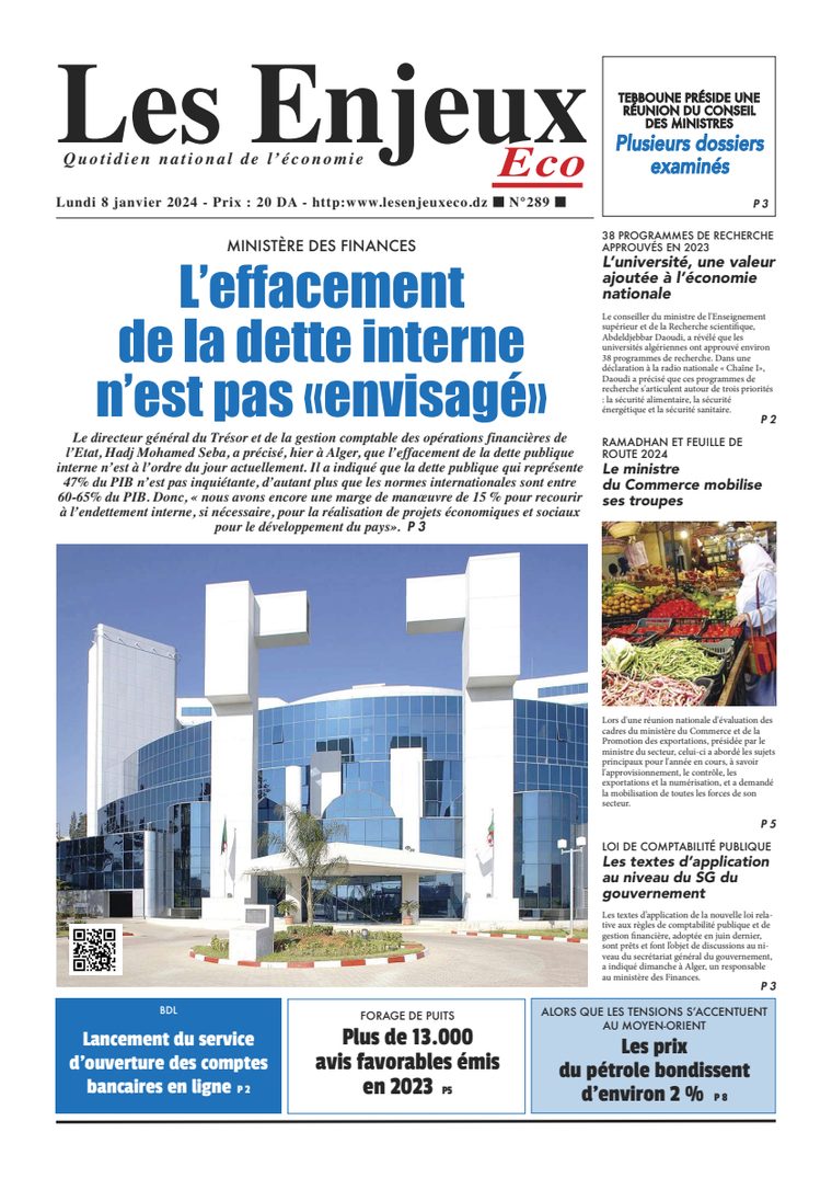 Une du journal Les Enjeux Eco numéro 289