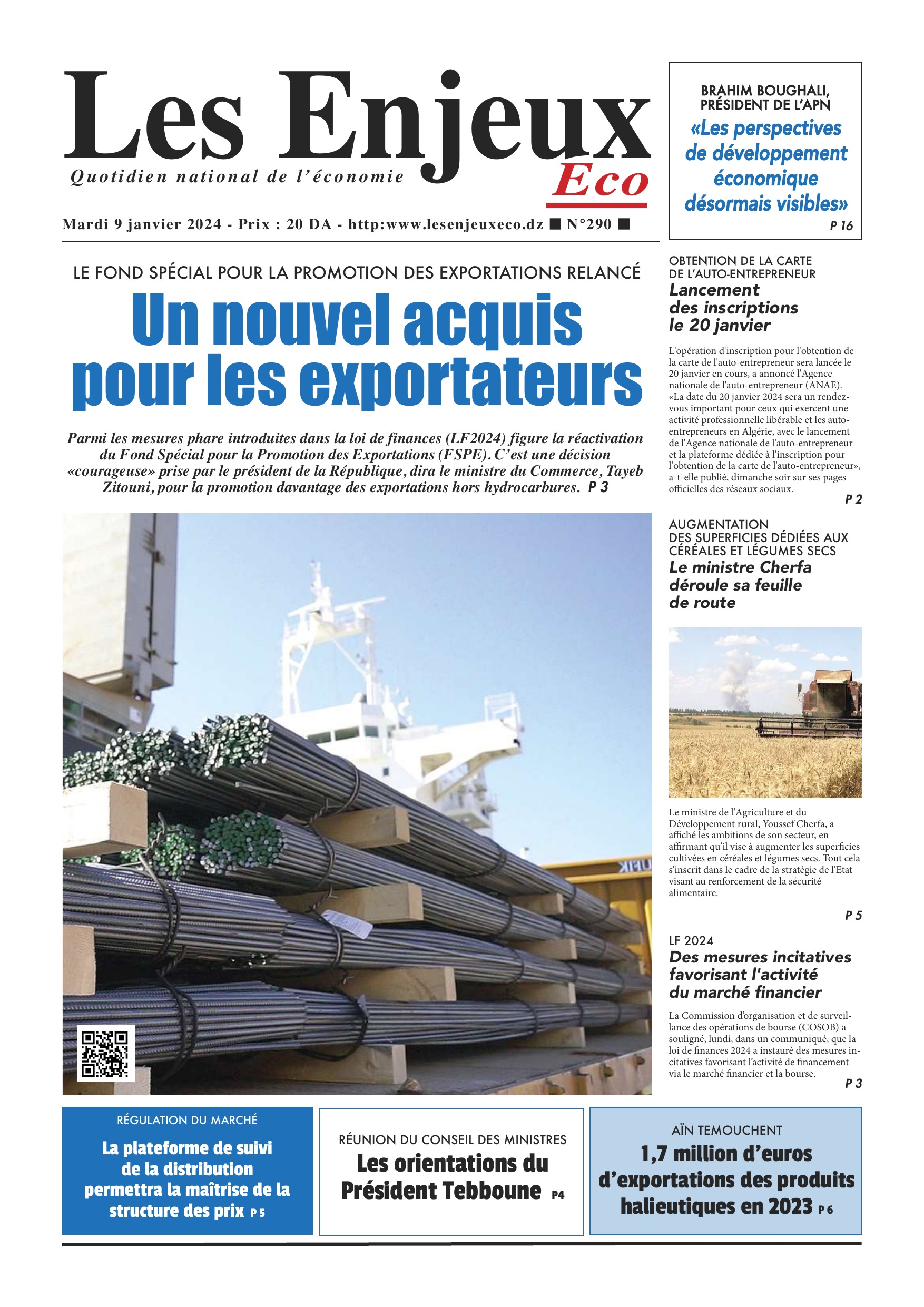 Une du journal Les Enjeux Eco numéro 290
